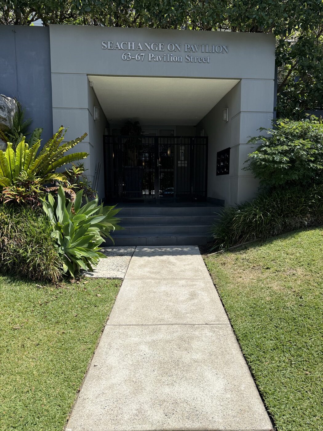 After pressure cleaning — concrete pathway restored at Queenscliff