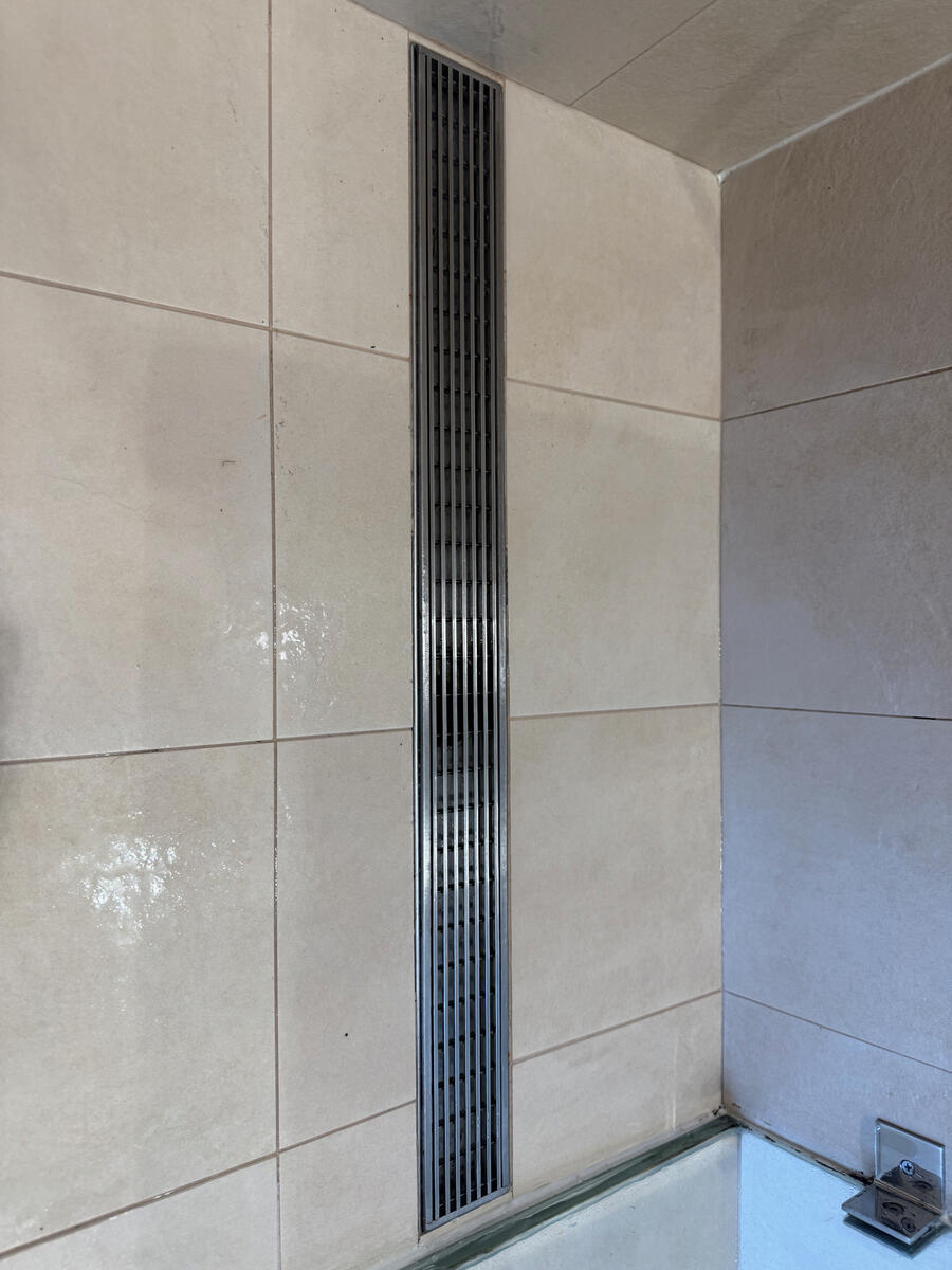 Shower drain channel — after deep clean